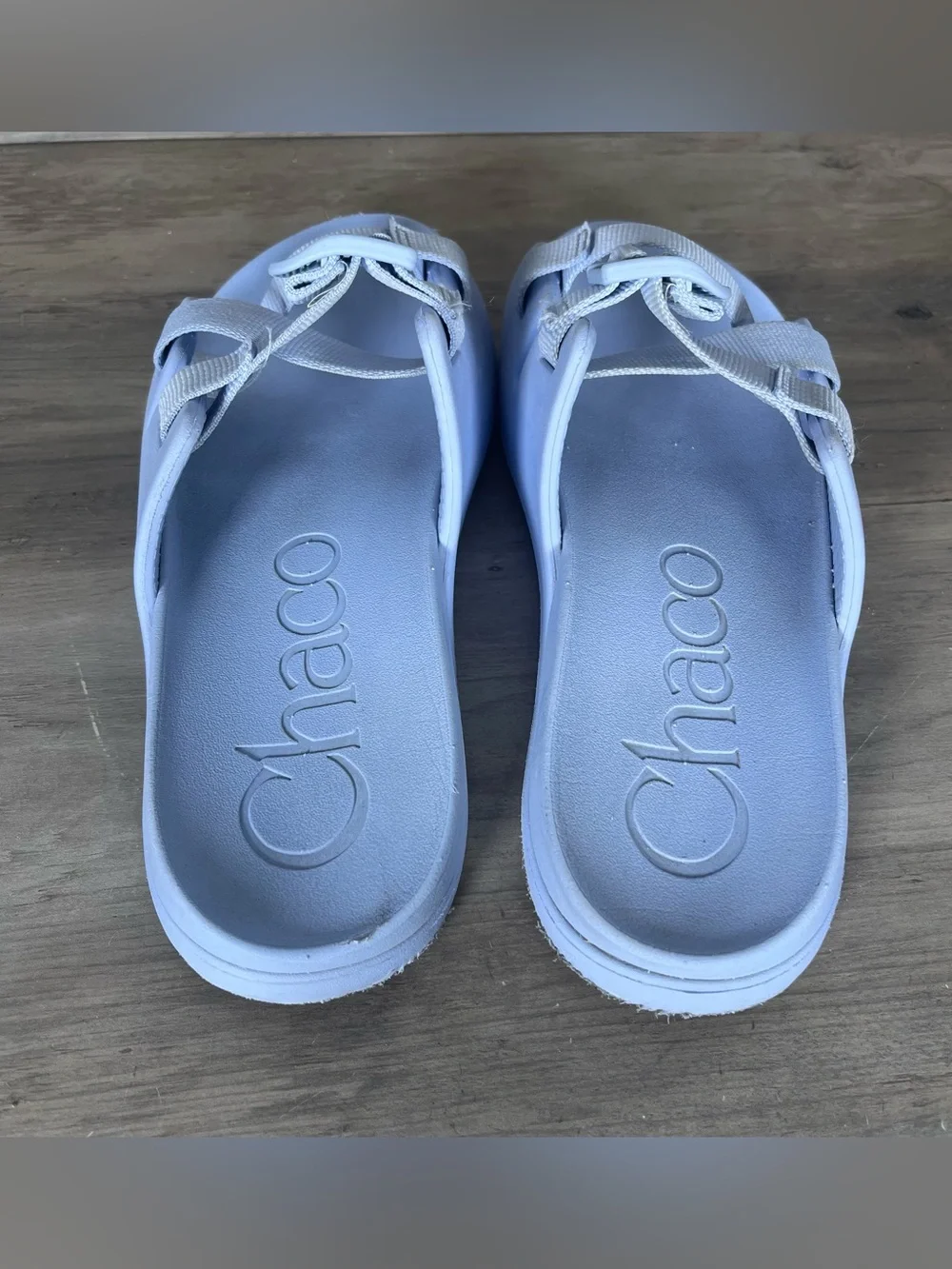 Chaco Chillos Slides Junior 6 Periwinkle Light Blue Slides Slip On Sandals Beach